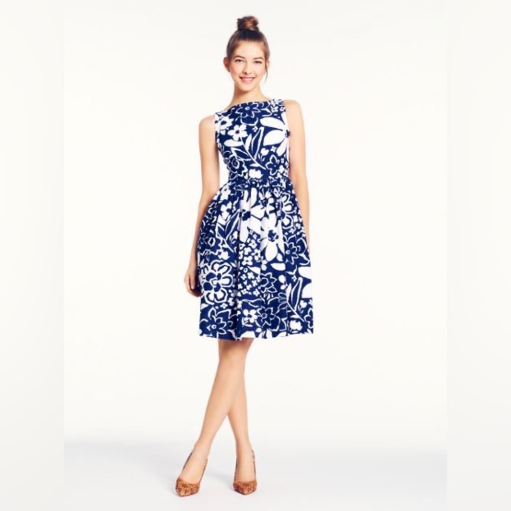 Kate Spade Blue and White Floral Tanner Dress